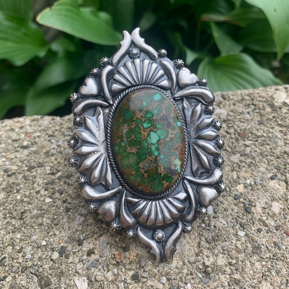 Sterling silver navajo turquoise ring 925 Native American made vintage jewelry - Picture 5 of 13